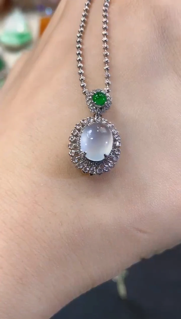 吊坠(不含链)18K金镶嵌翡翠C53