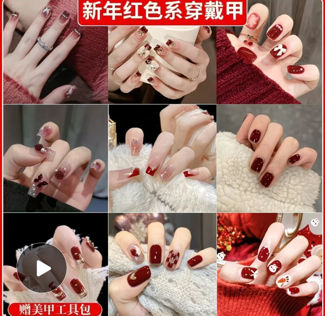 搭配衣服手工穿戴甲显白高级感美甲款式不支持退换