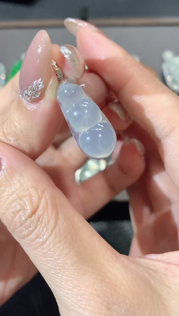 吊坠(不含链)18K金镶嵌翡翠A12