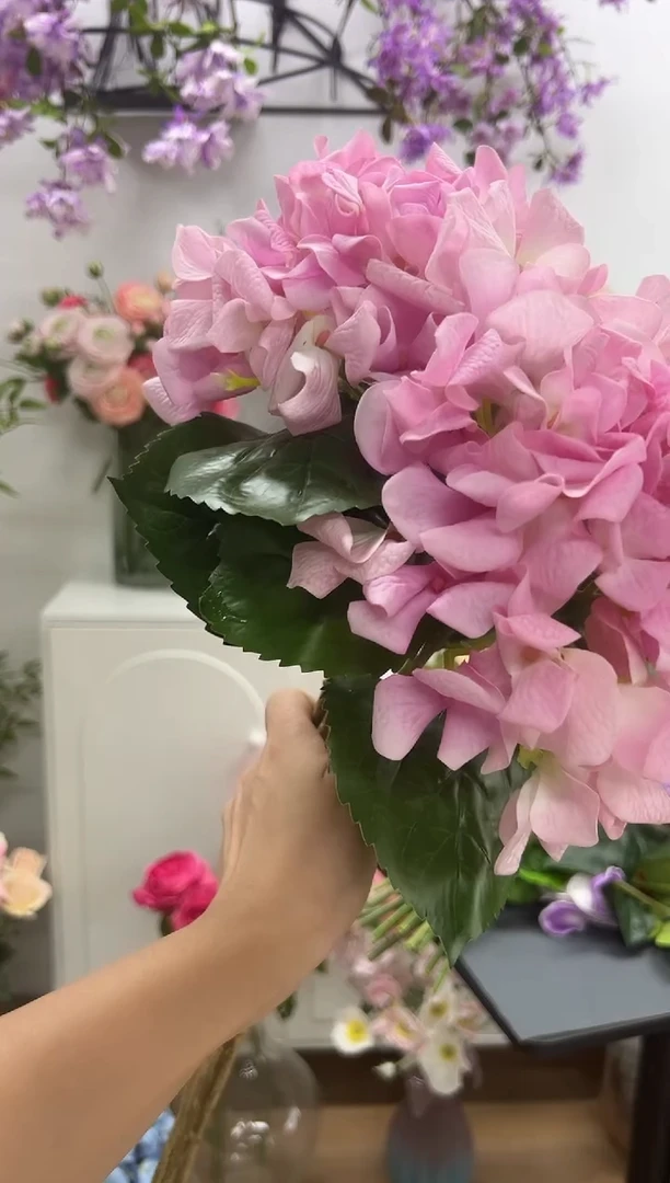 2枝粉色手感保湿绣球