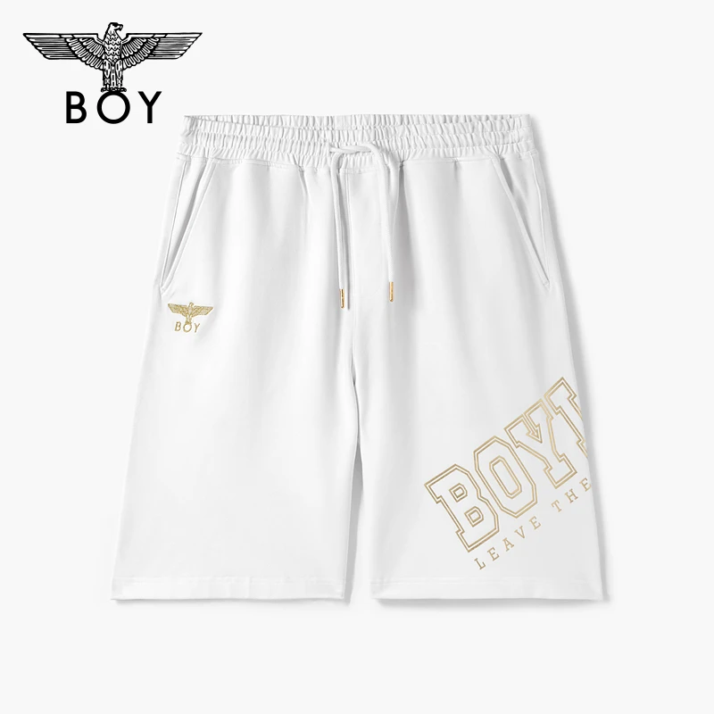 BOYLONDON25新款春夏裤子运动休闲老鹰logo宽松短裤N13806