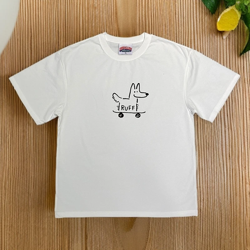 SixPound Studio重磅280g纯棉潮牌滑板线条狗简约短袖t恤情侣装