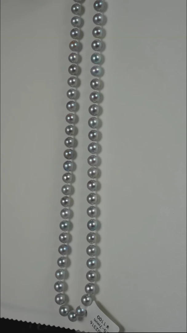 项链银S925镶嵌海水珍珠AK真多麻6.5-7mm