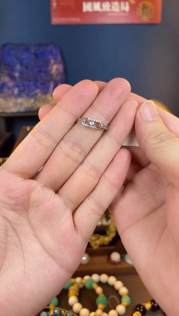 翡翠戒指银S925镶嵌?**兽戒指翡翠11号