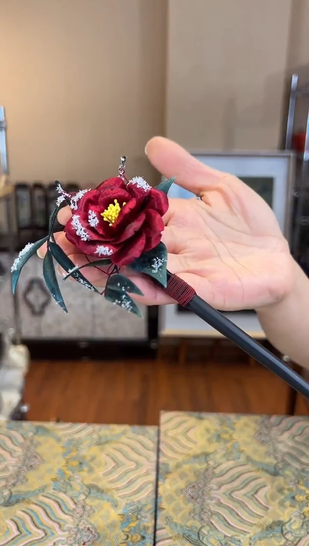 刺绣 非遗绒花（发饰）