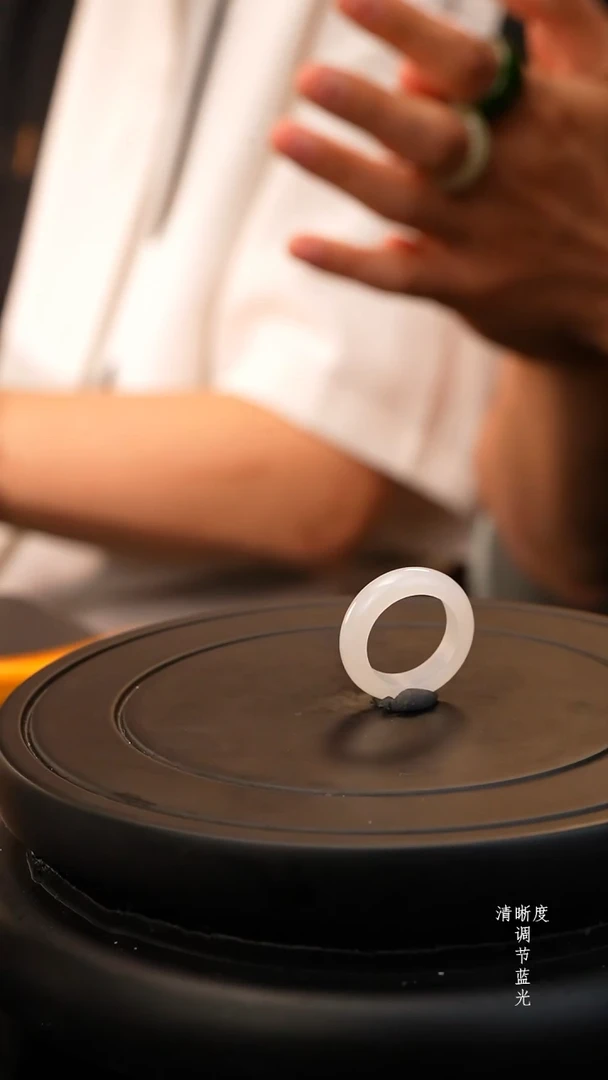 未镶嵌戒指和田玉白玉戒指港码14.15号细润款