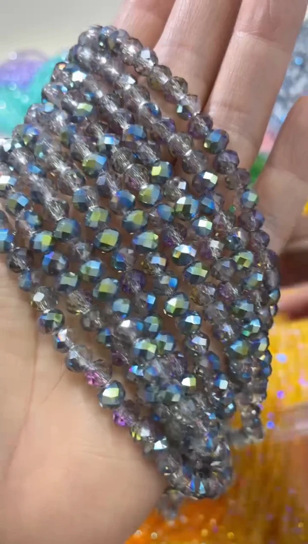 玻璃1775卡6水晶扁10条高温玫红绿