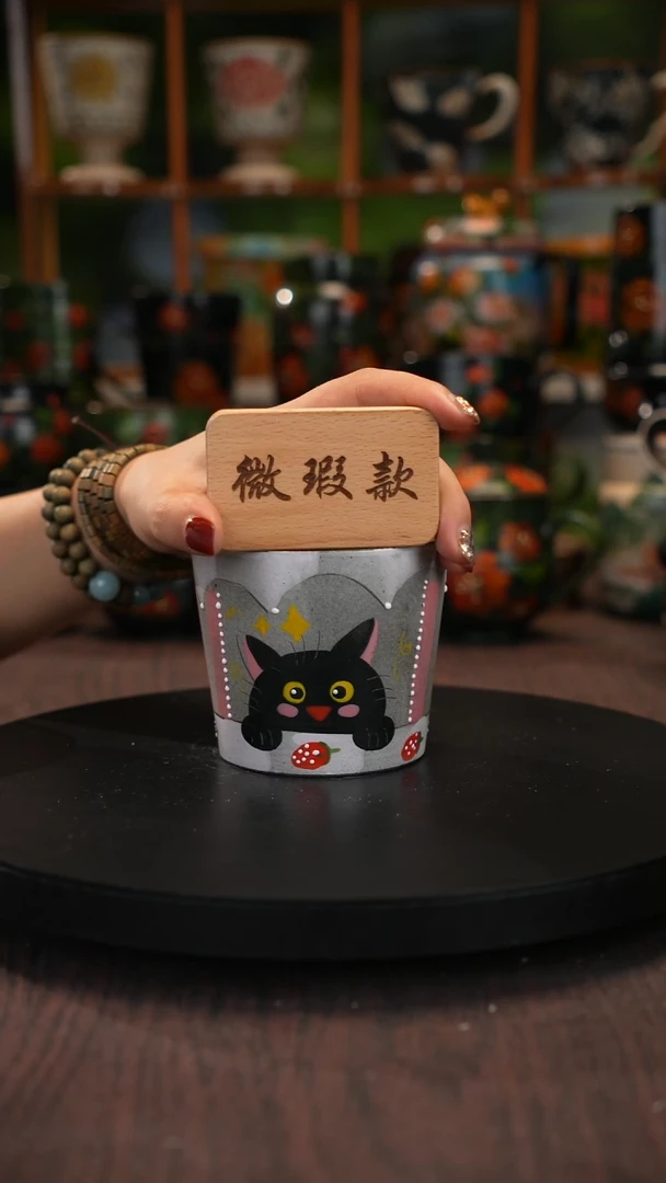 油画手绘 釉下彩 微瑕