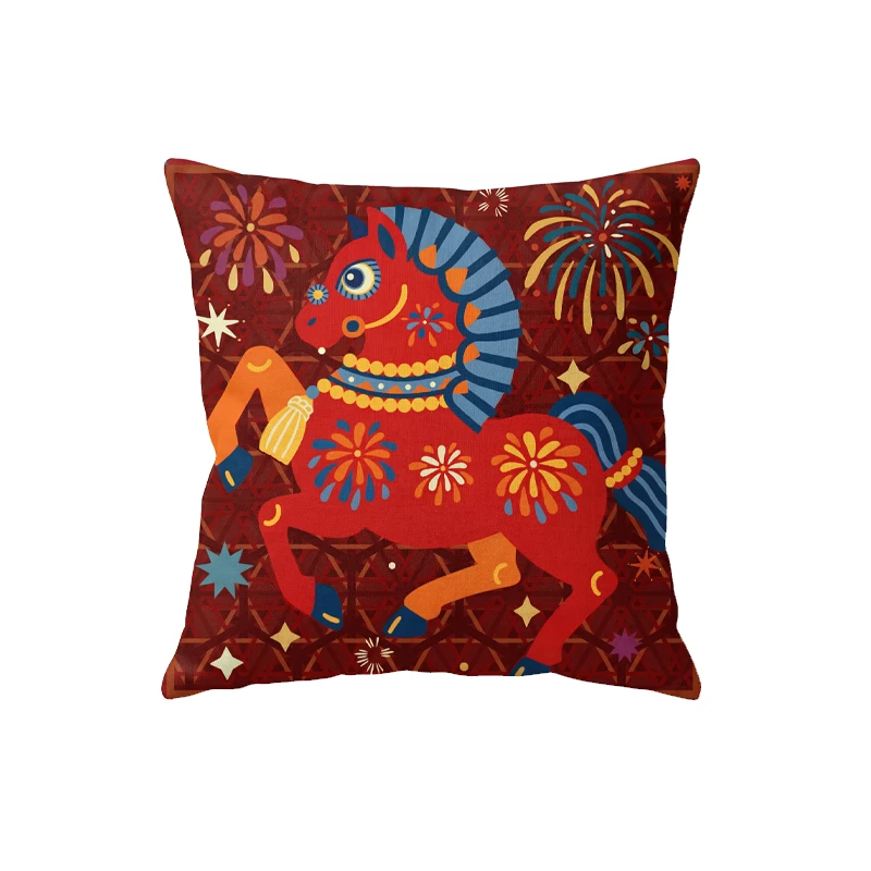 【盛世跃马抱枕】年衣童装儿童睡觉抱枕原创ip设计民族风靠枕