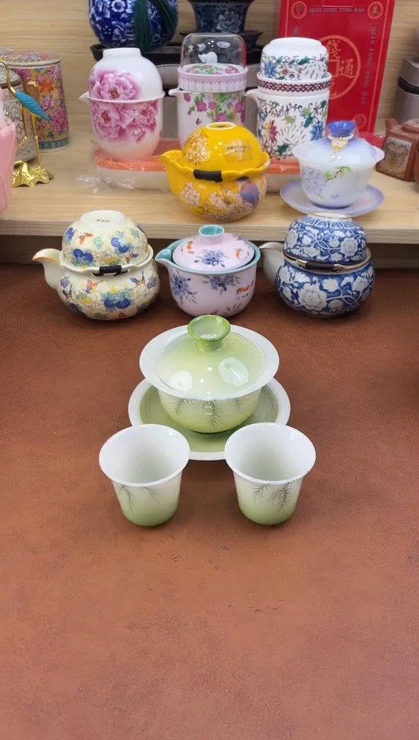 陶陶瓷茶具摆件旅行套组