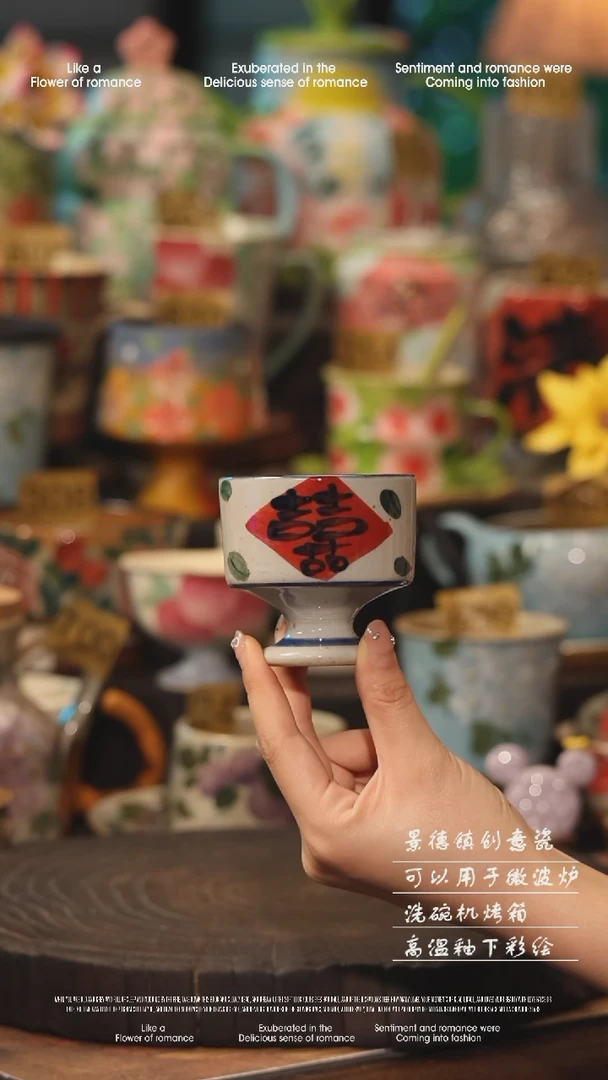 陶瓷景德镇高温釉下彩手工手绘款式