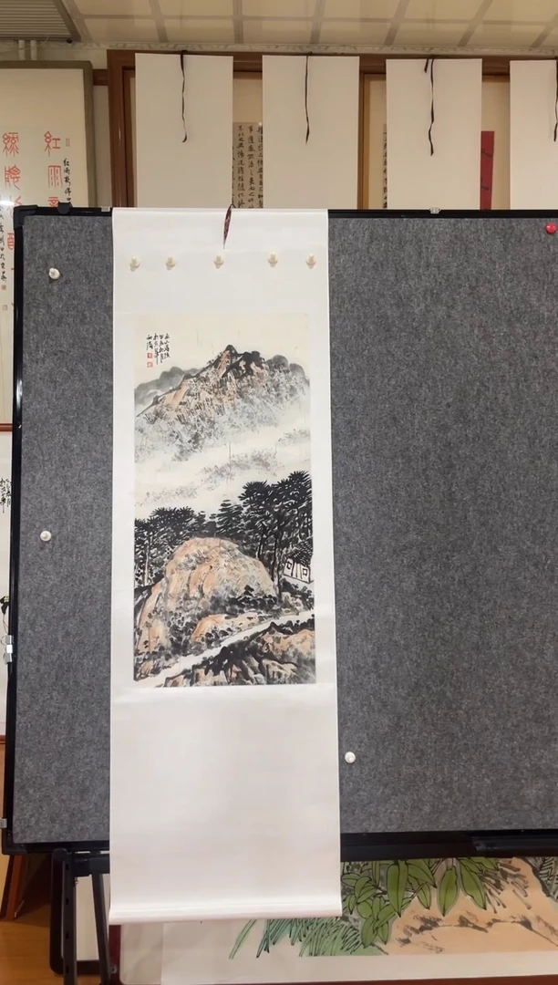 国画李老师山水立轴作品