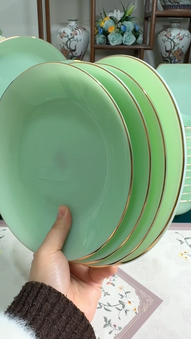 硬质细瓷  8英寸深盘4个  玉瓷【贝美】