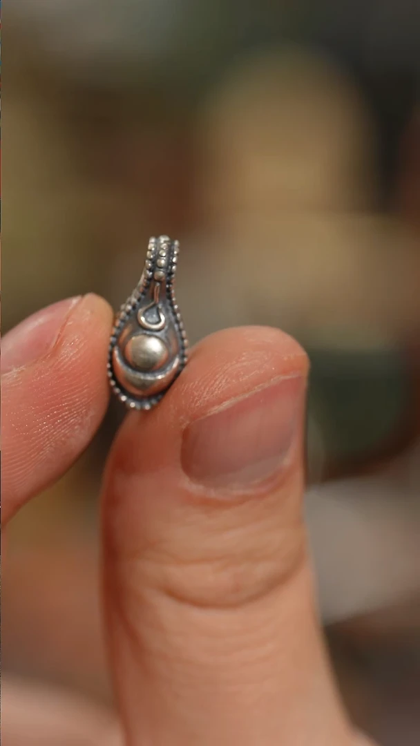 把件柏香籽/百香籽藏传925Ag卡子