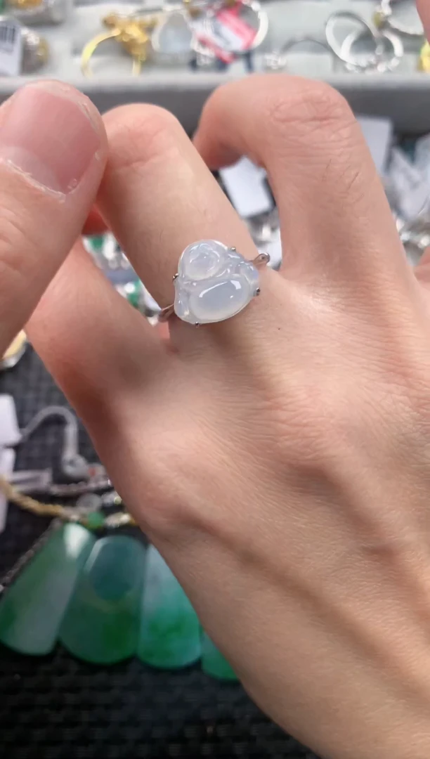 银S925镶嵌戒指翡翠111   6