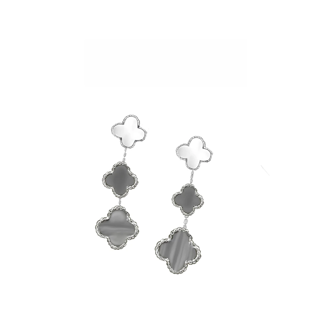 iosn 合金仿珍珠耳饰 双姐1【三花流苏耳环】 精致轻奢 气质百搭