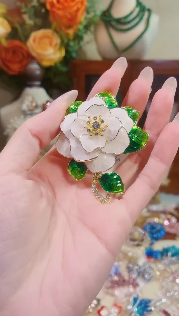 合成立方氧化锆铜合金国风山茶花