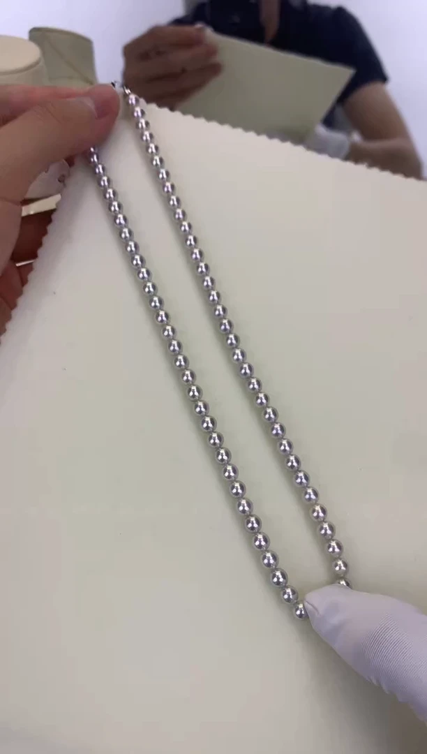银S925镶嵌DA海水珍珠 GD009 5.5-6 blue rose串链带大证
