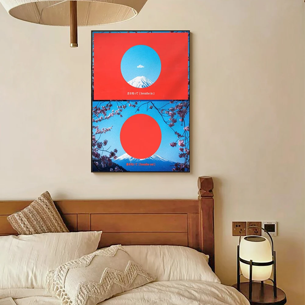 日式简约风格海报装饰画书房餐客厅墙面高级感挂画桌面摆画
