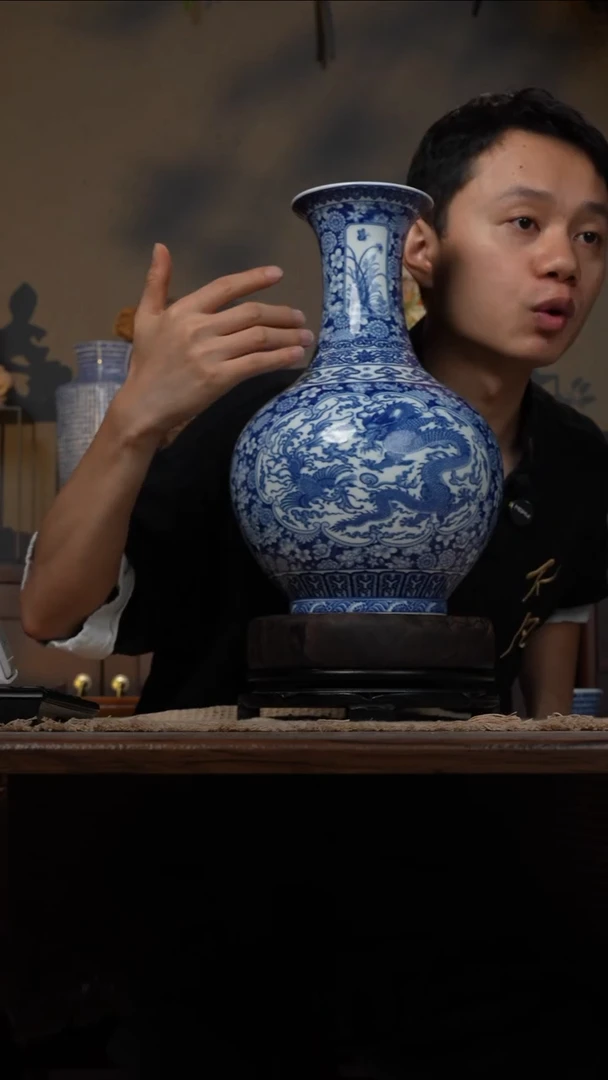 摆件WN问泥景德镇陶瓷花瓶摆件