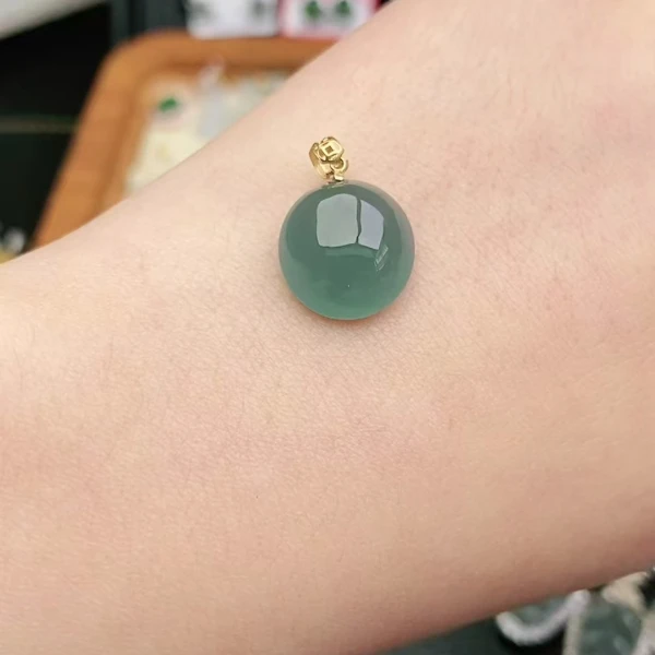 鑫辰珠宝天然A货翡翠银镶嵌设计款时尚百搭