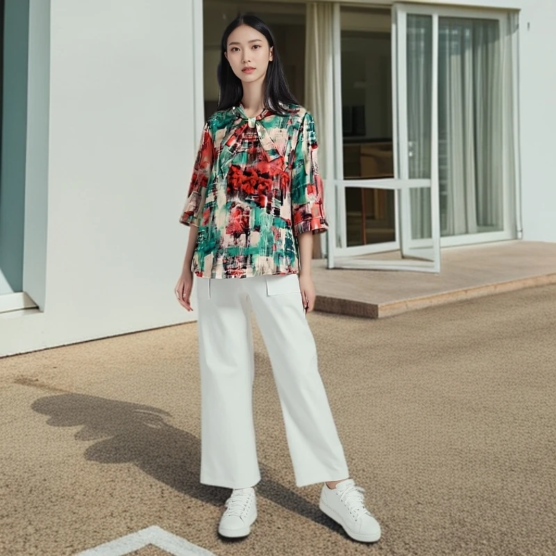 8825-中老年妈妈装夏季新款轻薄外套时尚休闲妈妈装短袖【B11-1-1】