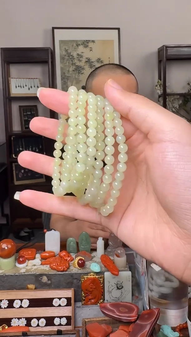 和田玉未镶嵌挂件3310-6mm+-多样性发其一