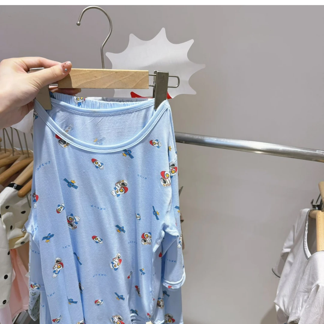 592夏季高端专场七分蓝色火箭太空人套装（老林家居专场）