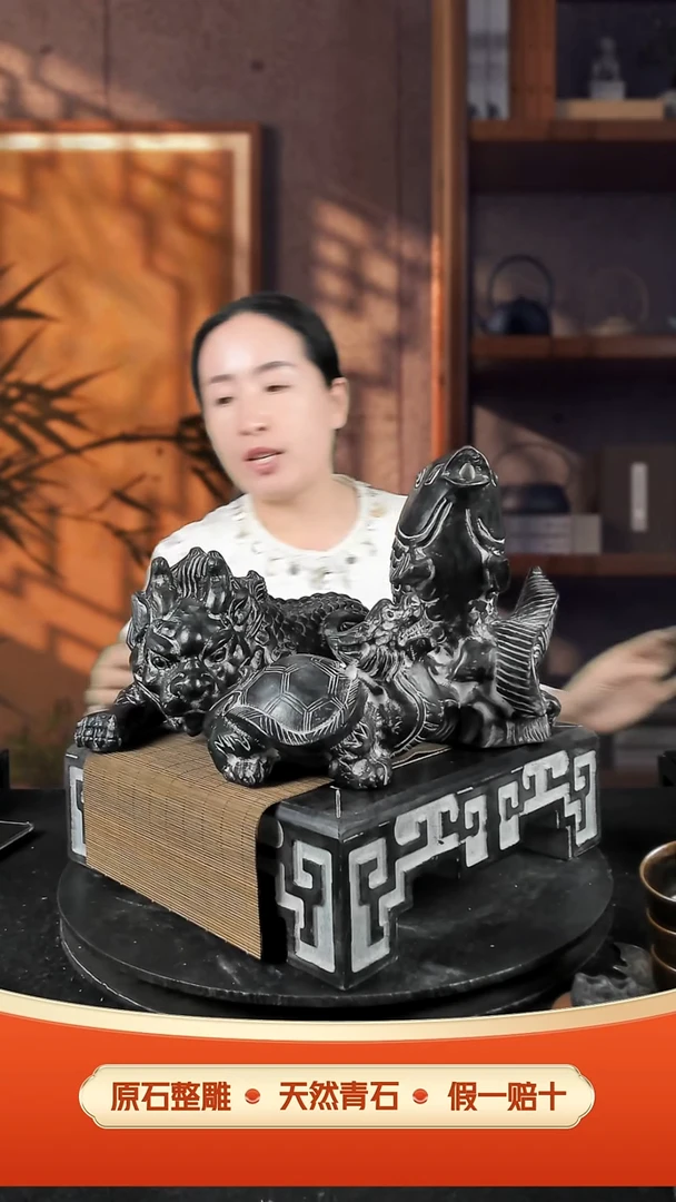 石材z*l30CM卧姿貔貅流水+锦鲤流水+龙龟流水