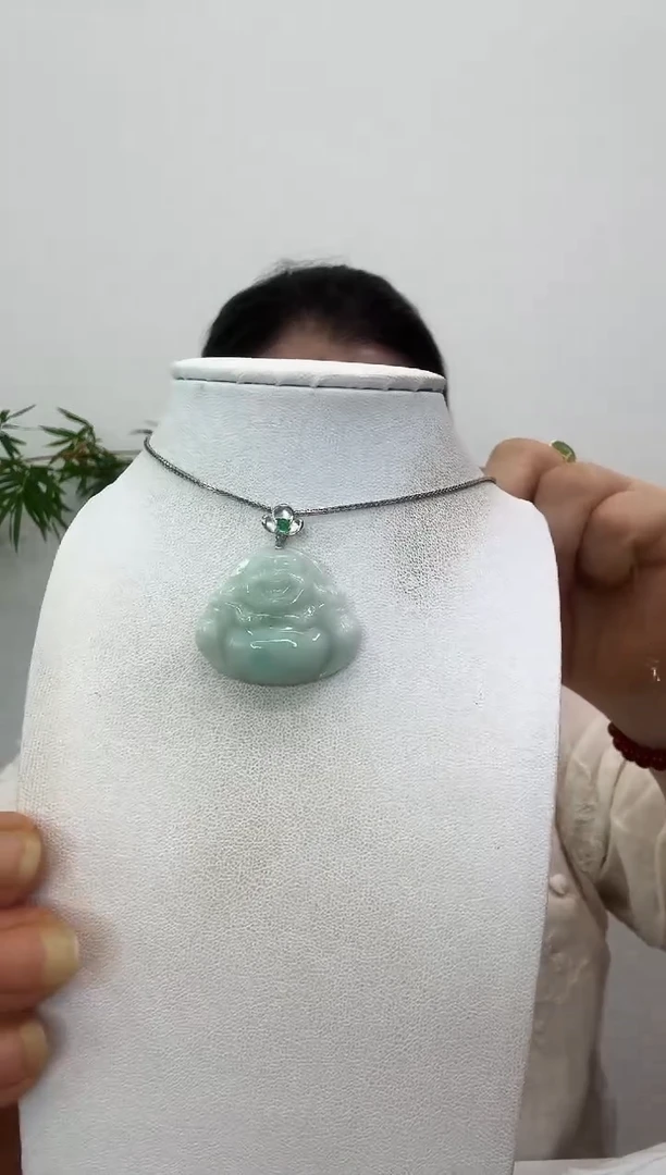 翡翠银S925镶嵌吊坠(赠链)佛公