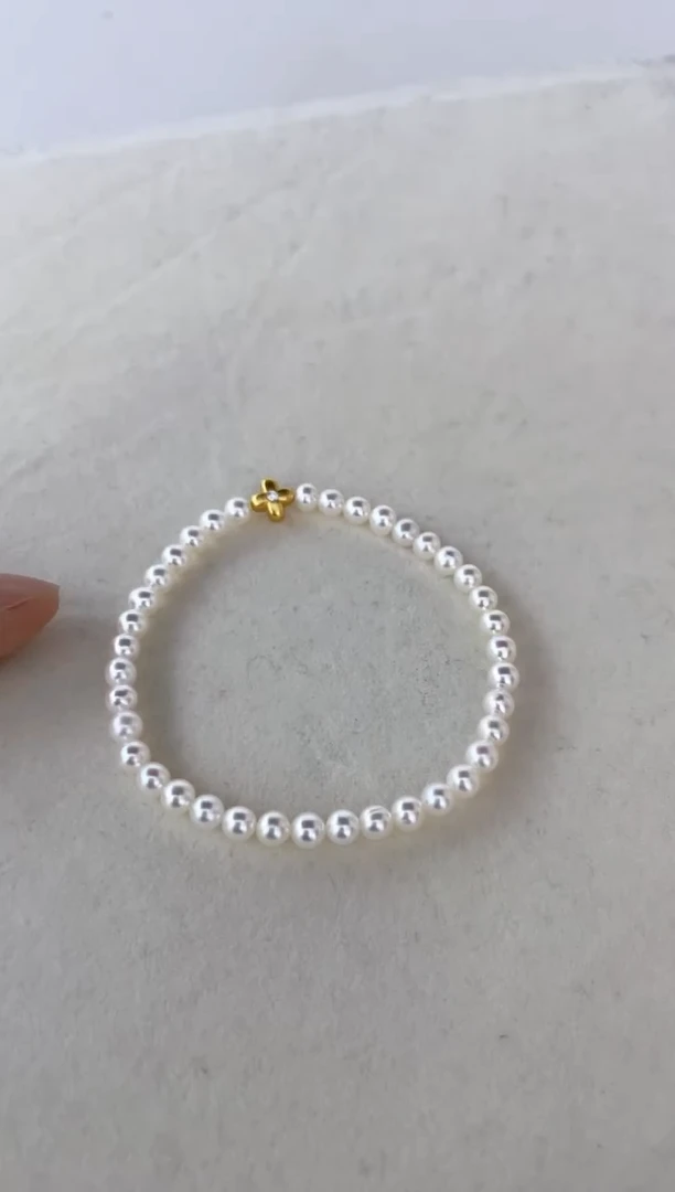 淡水珍珠手绳银S925镶嵌手链