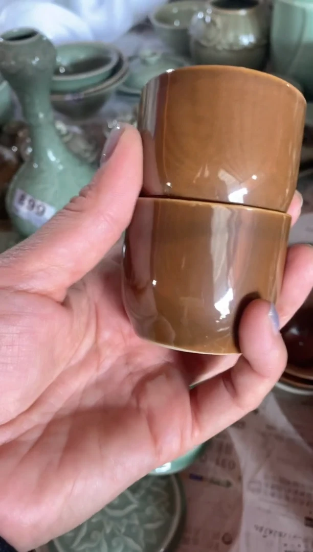 瓷片微瑕处理 紫金釉直筒杯【2只】