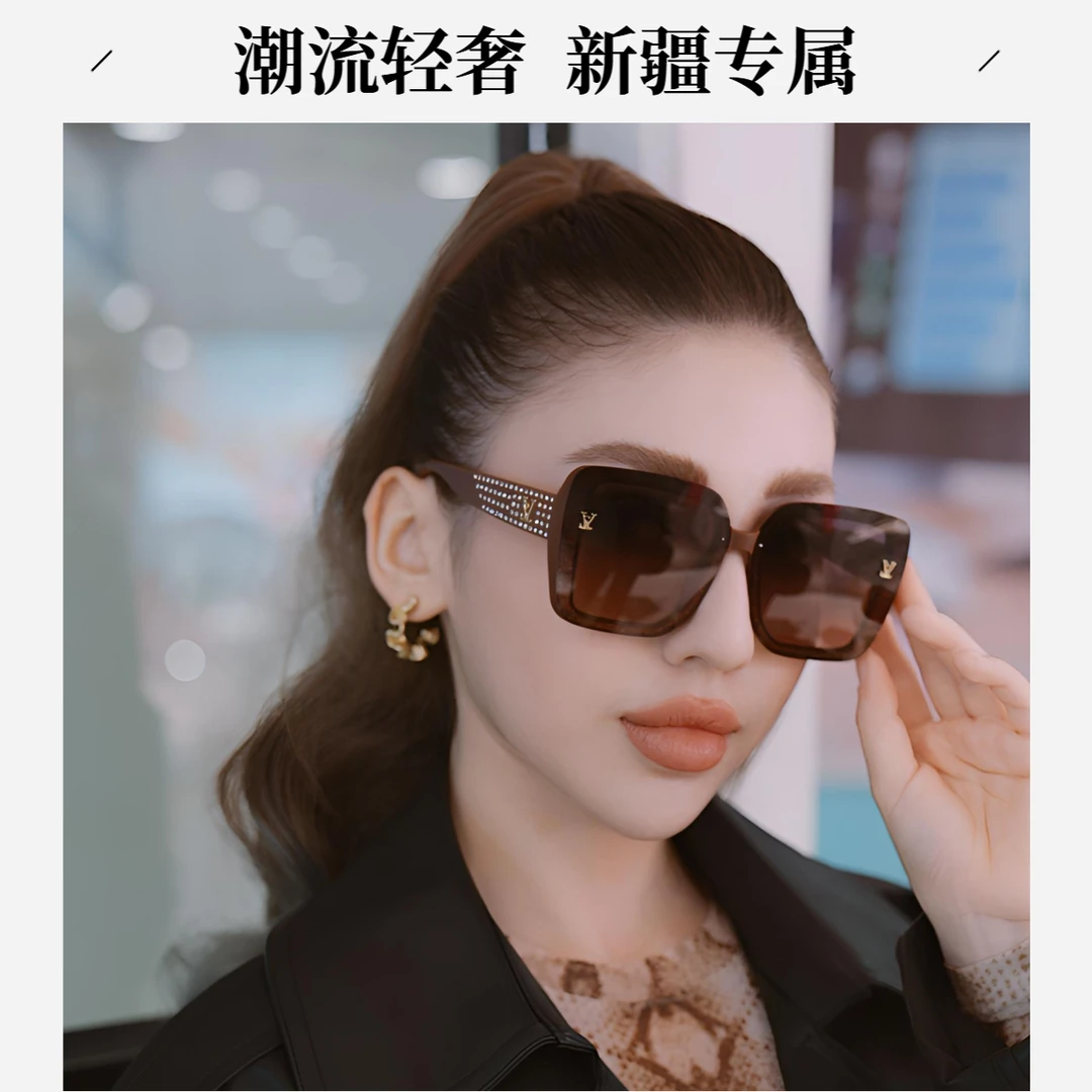 新疆专属【轻奢定制】镶钻防紫外线偏光复古潮流高级感太阳女士墨镜