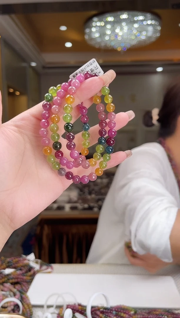 未镶嵌/碧玺项链7mm+多圈多样性发货