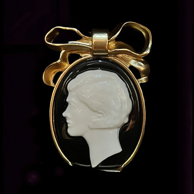 铜合金亚克力胸针 【伊琳饰品】卡梅奥胸针复古精美手工中古