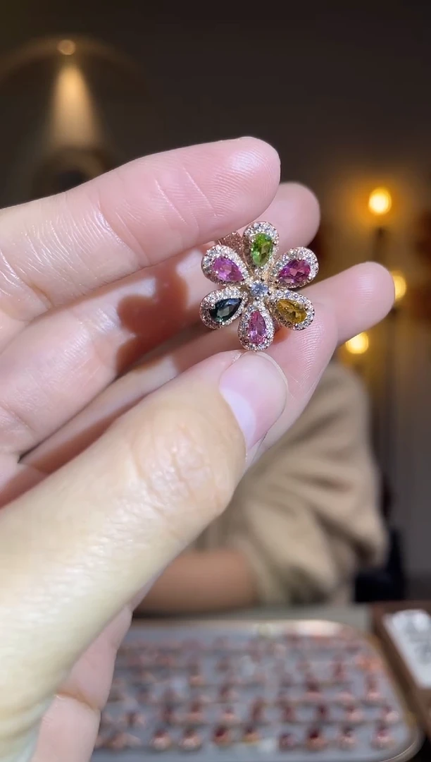 银S925镶嵌手饰碧玺手饰