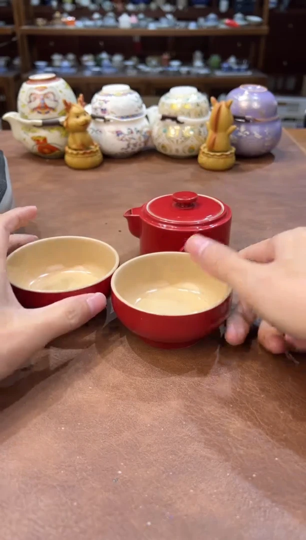 真的很便宜超好看会开片的旅行茶具