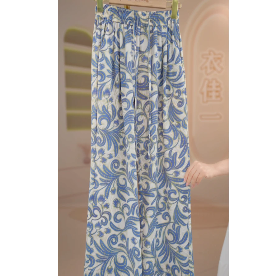 Y1203新款夏季薄款时尚休闲阔腿裤女