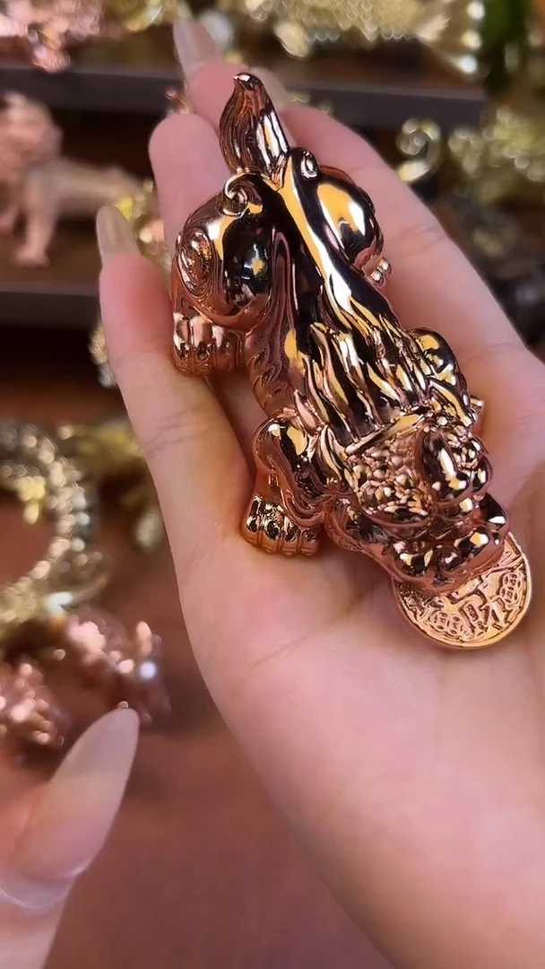 紫铜咬钱貔貅大号铜器