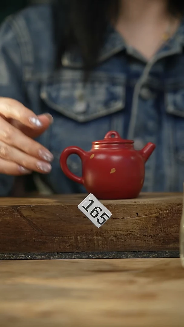 设计师手作款 粉引点金小茶壶