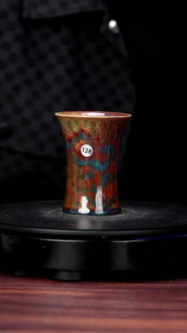 杯子钧瓷128#李盼龙一级品原矿钧瓷束腰杯