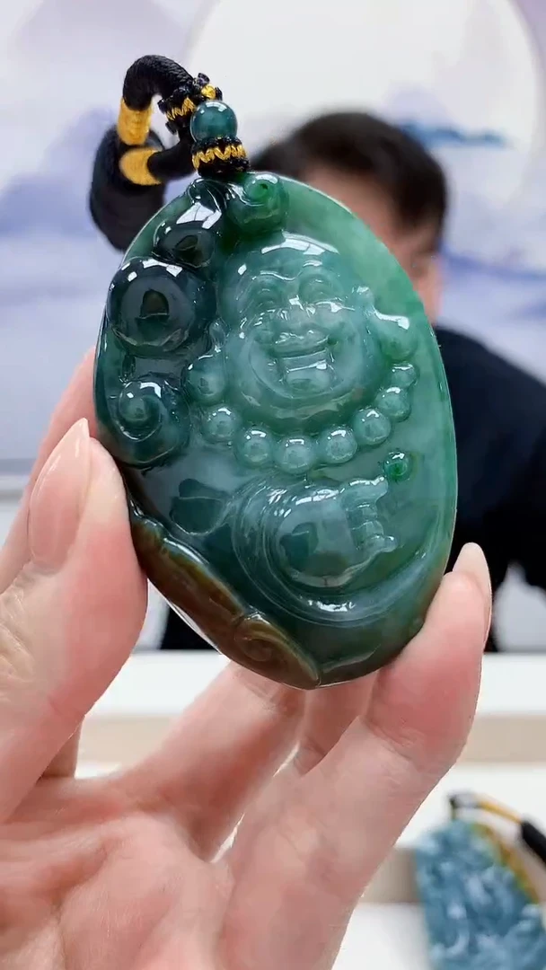 未镶嵌定制翡翠5060MM-毛货挂件42