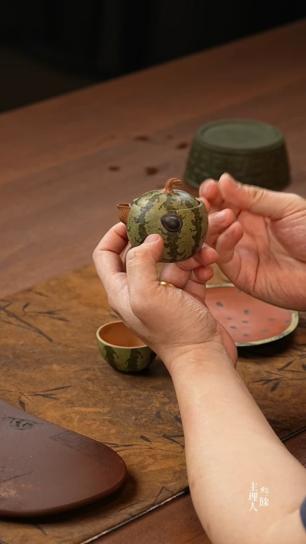 茶壶紫砂西瓜抓壶