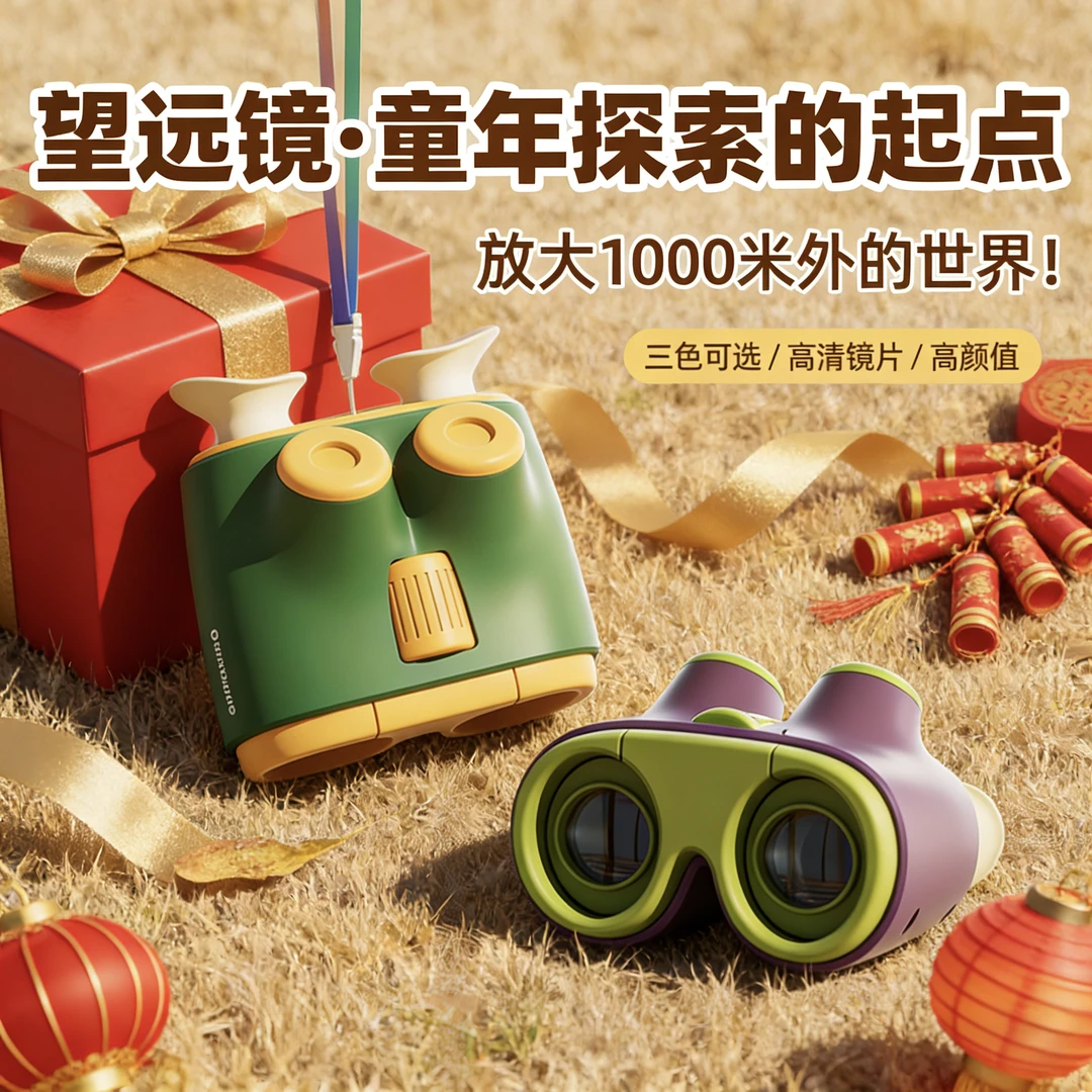 柯学基迪儿童望远镜儿童3到10岁光学双筒望远镜高倍高清户外玩具