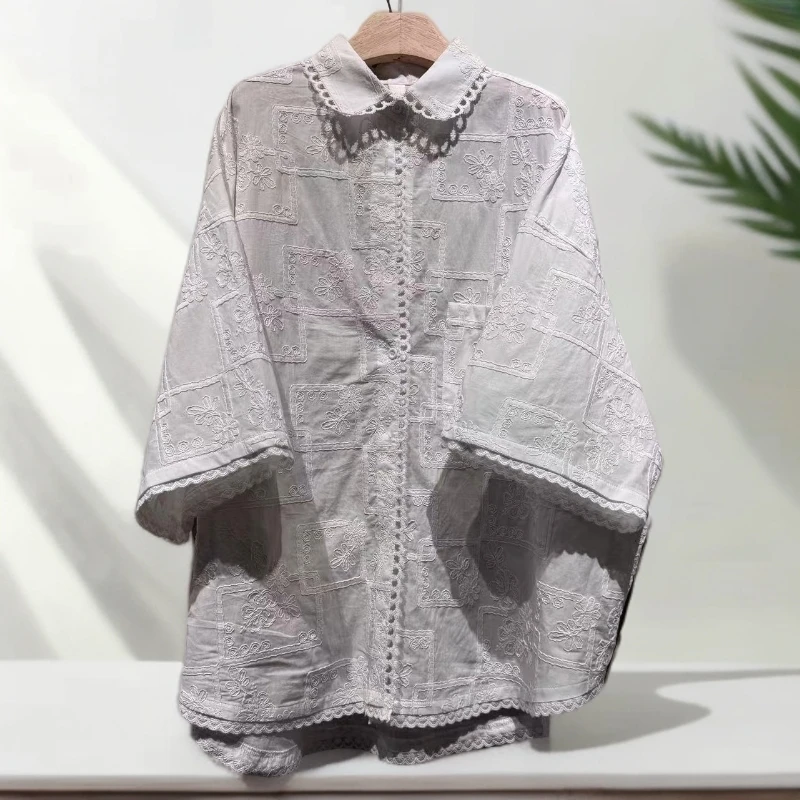 韩国新款衬衫款工艺刺绣短袖
