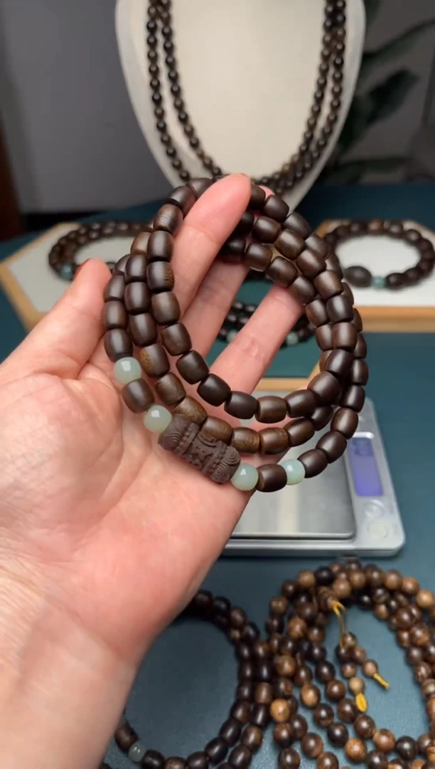 沉香沉香碎屑8mm三圈越南芽庄白奇楠沉水