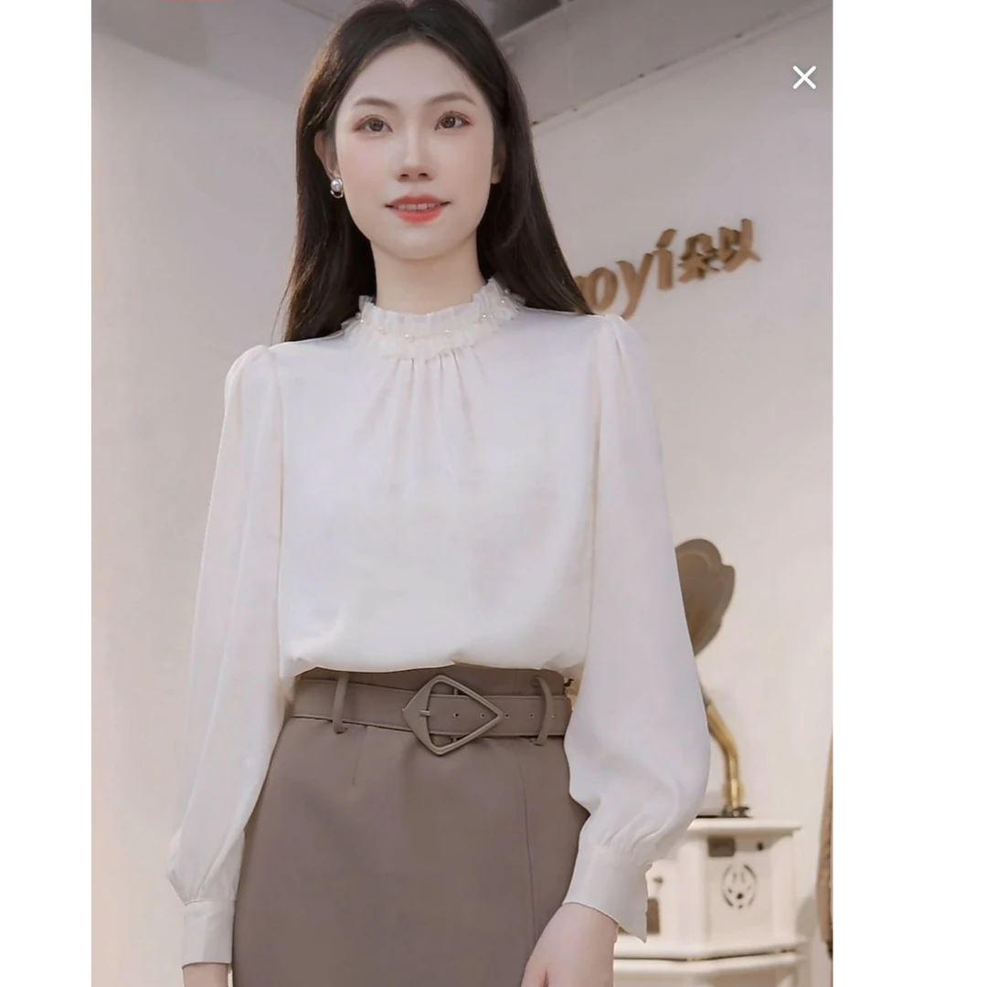 朵以2025春季新款设计感通勤气质衬衣长袖衬衫40VC148207