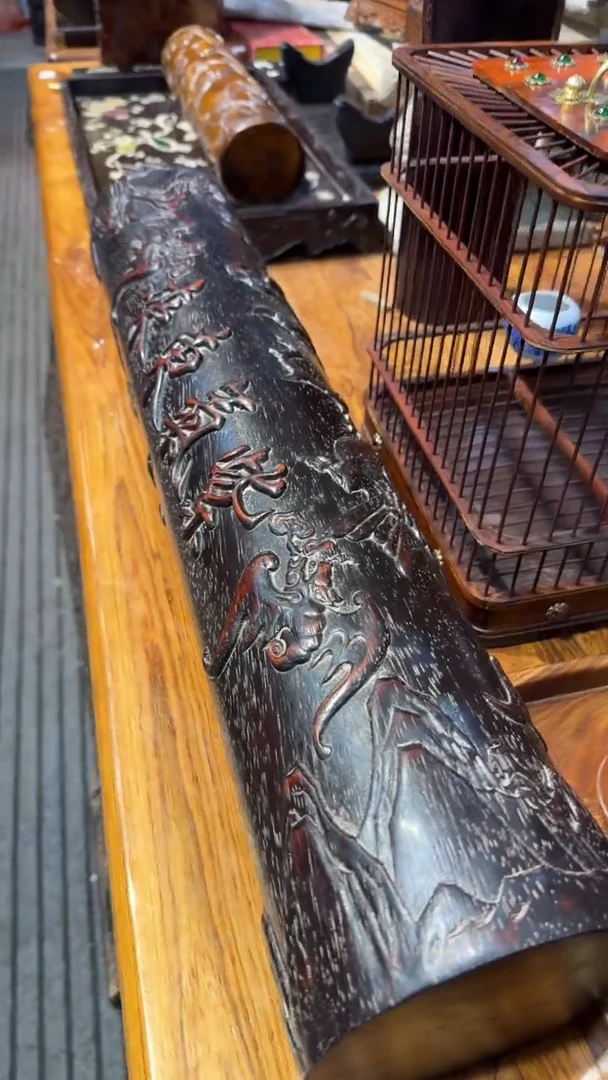 木紫檀紫气东来横财邵氏紫檀木艺