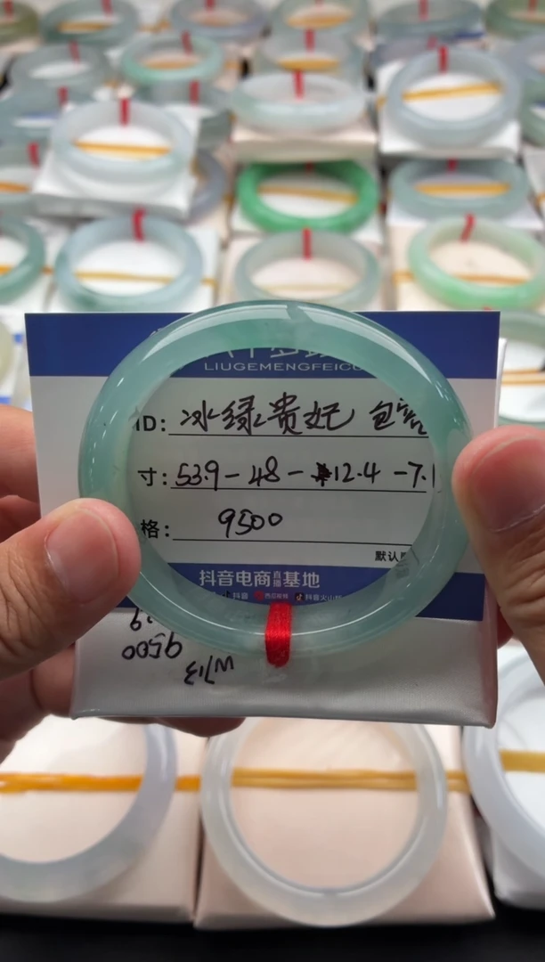 未镶嵌手镯（贵妃镯）翡翠冰绿贵妃 有包容