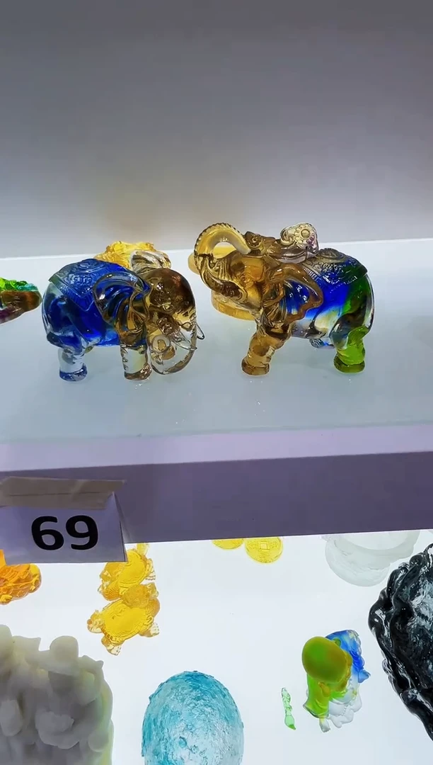 手工艺品琉璃古法琉璃财富象摆件